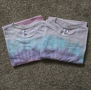 [2 TOTAL] Tie Dye Spiral T-Shirt | Unisex | Cotton Candy | Large